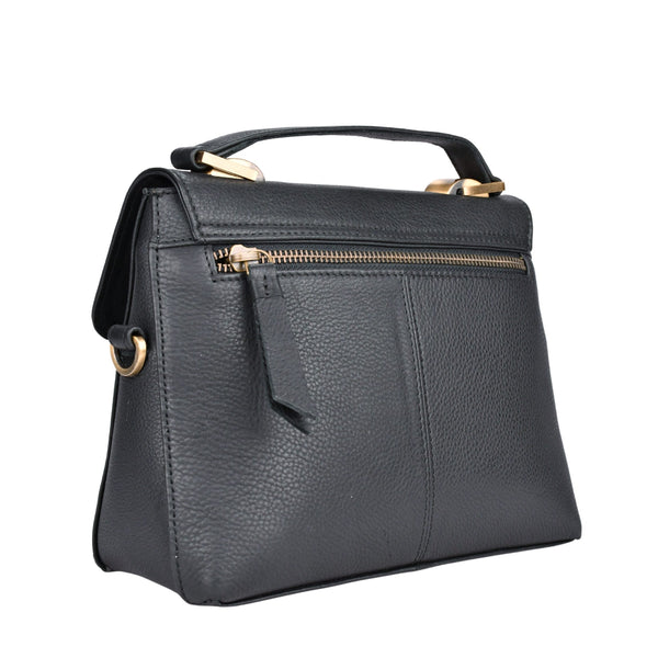 Leren schoudertas Fei achterkant