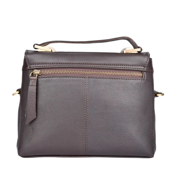 Leren schoudertas Fei achterkant