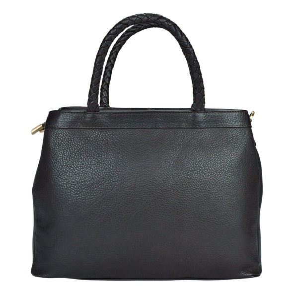 Leren mid-size handtas Beau achterkant