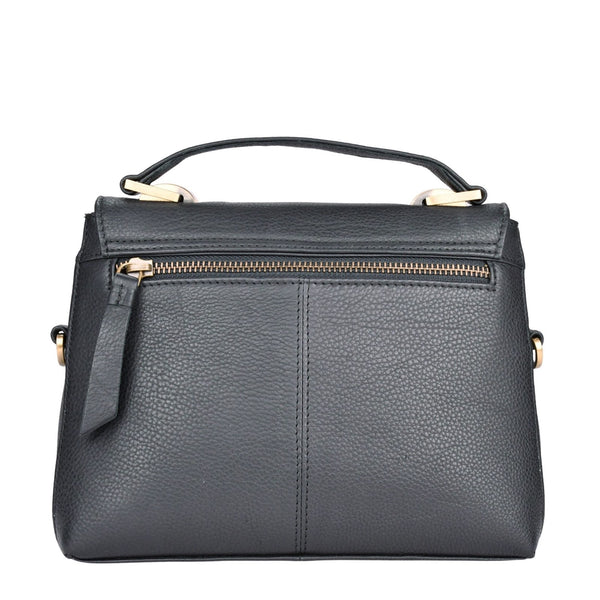 Leren schoudertas Fei achterkant