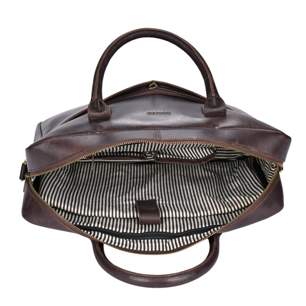 Leren laptoptas Mason 15" binnenkant