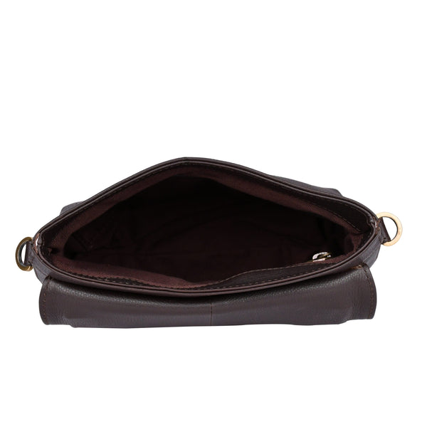 Leren schoudertas Fei binnenkant