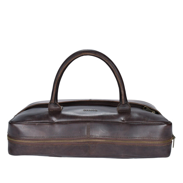 Leren laptoptas Mason 15" bovenkant