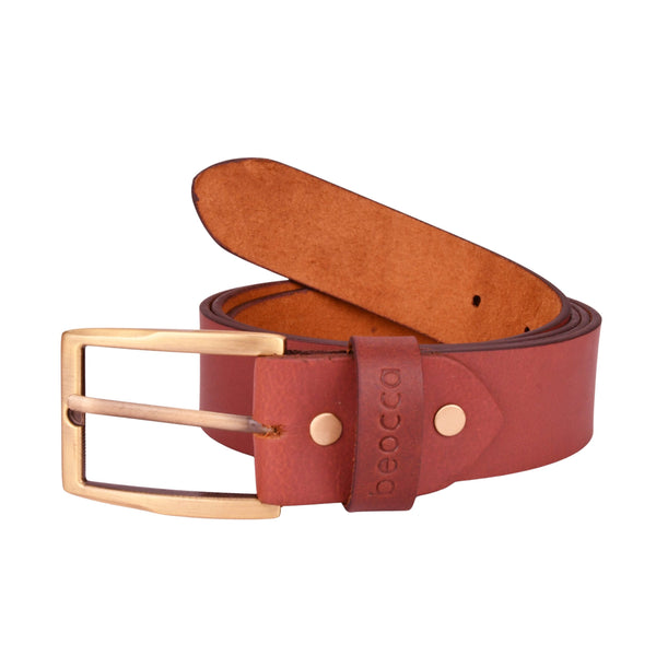 Leren heren riem Oden opgerold