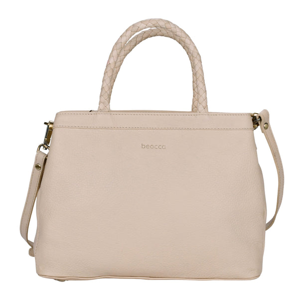 Leren mid-size handtas Beau voorkant