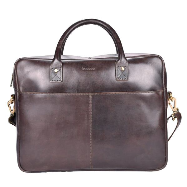 Leren laptoptas Mason 15" voorkant