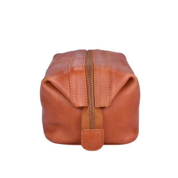 Leren toilettas Miles zijkant