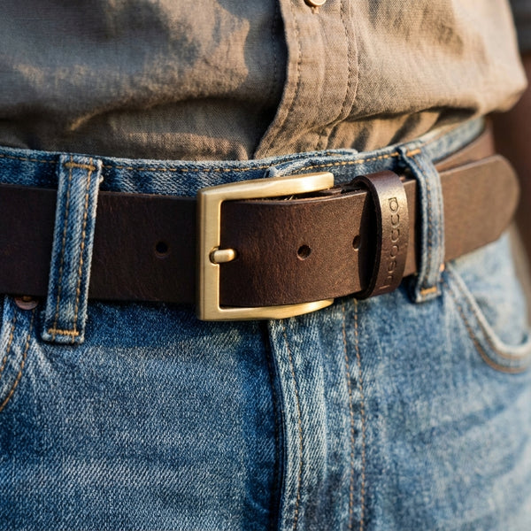 Leren heren riem Oden afbeelding 3